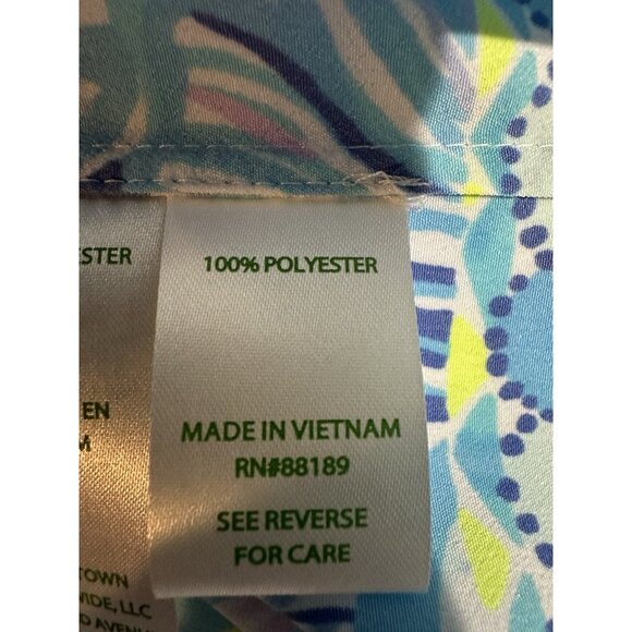 Lilly Pulitzer Lizzie Top Fishful Thinking Bermuda Blue Sz M Beach Resort Cruise - Picture 5 of 11